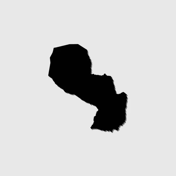 Ілюстрована Форма Країни Тінню Парагваю — стоковий вектор