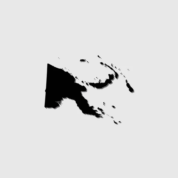 Ένα Εικονογραφημένο Σχήμα Χώρας Drop Shadow Της Παπούα Νέας Γουινέας — Διανυσματικό Αρχείο
