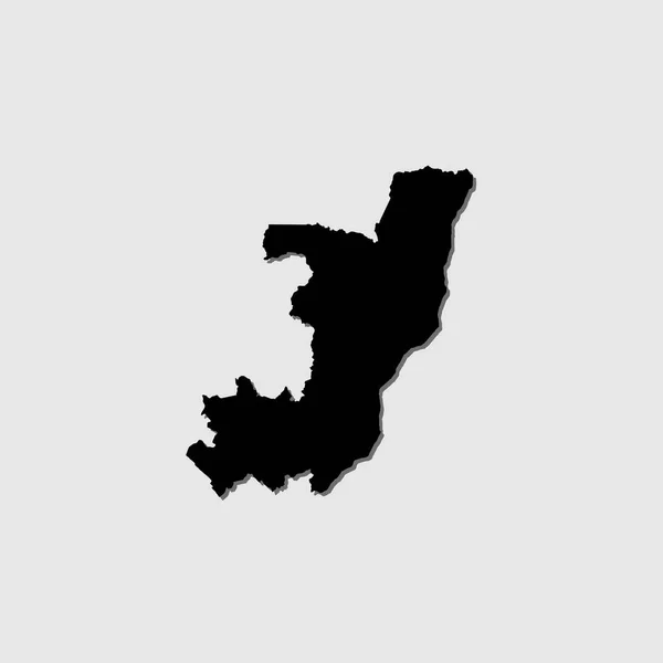 Une Forme Pays Illustrée Avec Ombre Portée République Congo — Image vectorielle