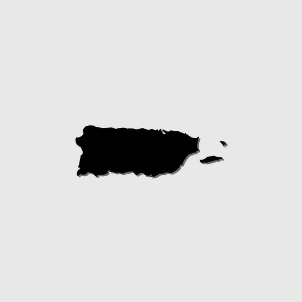 Une Forme Pays Illustré Avec Ombre Portée Porto Rico — Image vectorielle