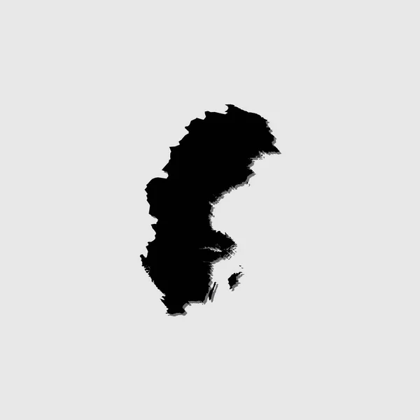 Ένα Εικονογραφημένο Σχήμα Χώρας Drop Shadow Της Σουηδίας — Διανυσματικό Αρχείο