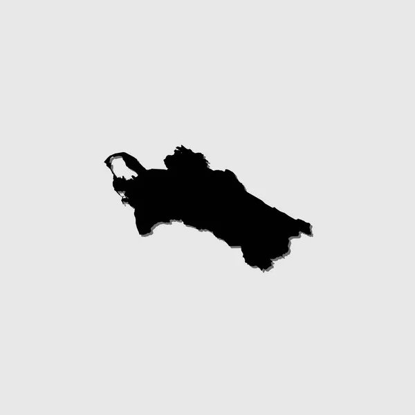 Une Forme Pays Illustrée Avec Ombre Portée Turkménistan — Image vectorielle