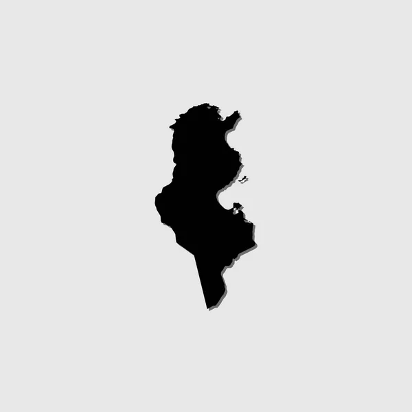 Ένα Εικονογραφημένο Σχήμα Χώρας Drop Shadow Της Τυνησίας — Διανυσματικό Αρχείο