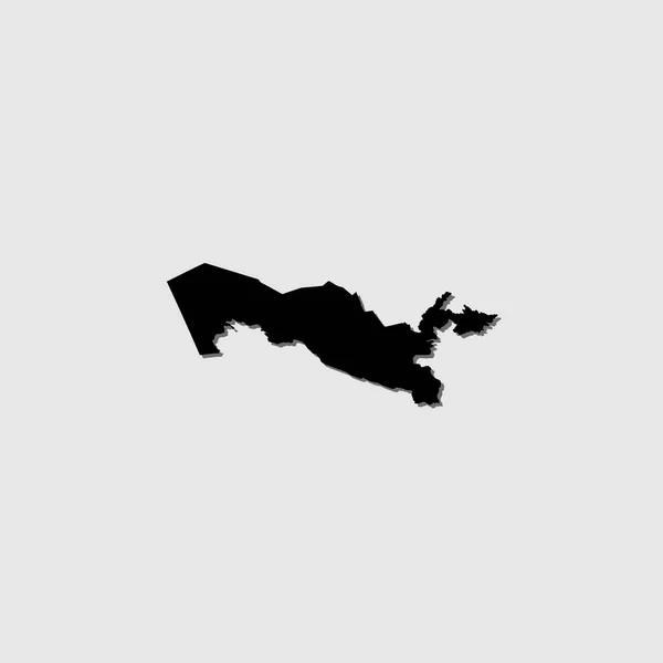 Ένα Εικονογραφημένο Σχήμα Χώρας Drop Shadow Του Ουζμπεκιστάν — Διανυσματικό Αρχείο