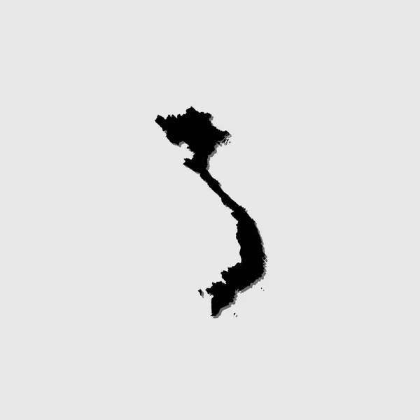 Une Forme Pays Illustré Avec Ombre Portée Vietnam — Image vectorielle