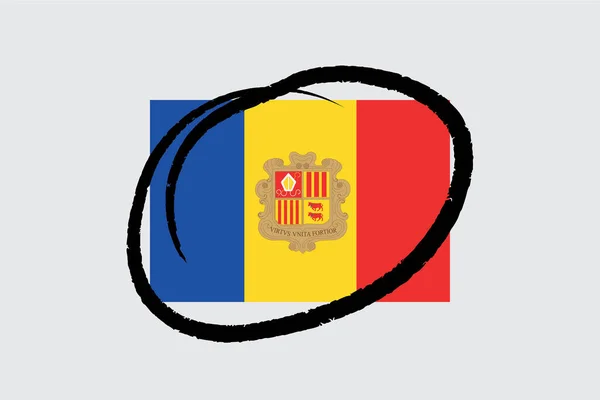Bandeiras 4Mp Meia Circulação Andorra Andorra — Vetor de Stock