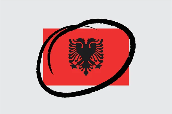 Flaggen 4Mp Half Circled Albanien Albanien — Stockvektor