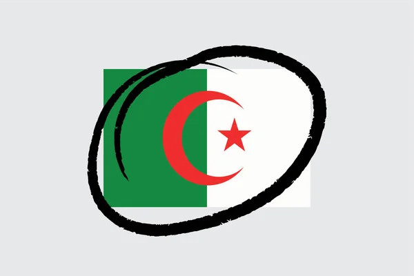 Flags 4Mp Half Circled_Algeria Algeria — Stock Vector