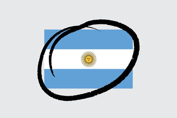 Bandeiras 4Mp Half Circled Argentina Argentina — Vetor de Stock