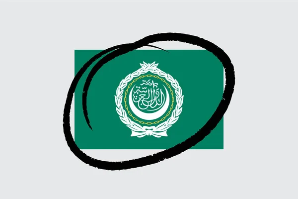 Drapeaux 4Mp Half Circled Arab League Ligue Arabe — Image vectorielle