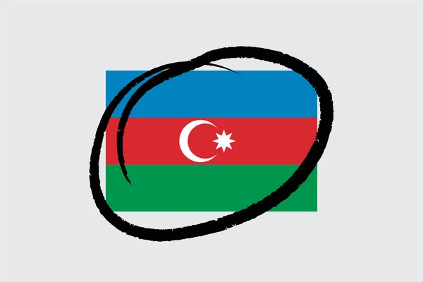 Flaggen 4Mp Half Circled Aserbaidschan Aserbaidschan — Stockvektor