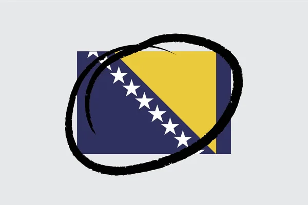 Flags 4Mp Half Circled Bosnia — стоковий вектор