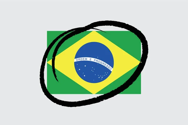 Banderas 4Mp Half Circled Brazil Brasil — Vector de stock