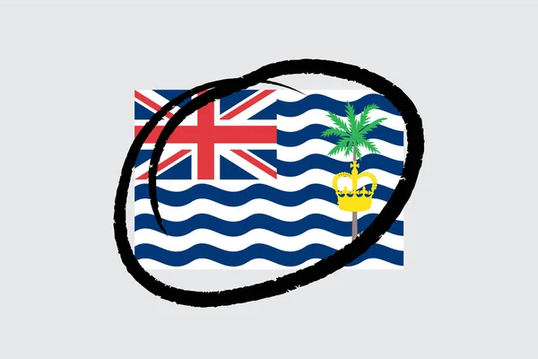 Flags 4Mp Half Circled British Indian Ocean Territory — стоковый вектор
