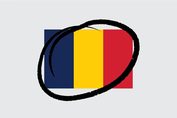 Flaggor 4Mp Halvcirkel Tchad Tchad — Stock vektor