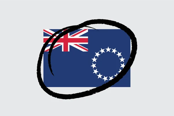 Banderas 4Mp Half Circled Islas Cook Islas Cook — Archivo Imágenes Vectoriales