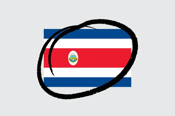 Flags 4Mp Half Circled Costa Rica — 스톡 벡터