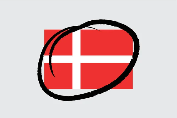 Zászló 4Mp Half Circled Dánia — Stock Vector