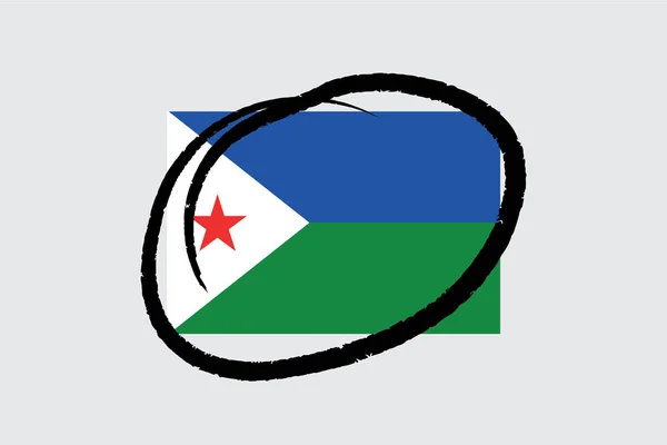 Banderas 4Mp Medio Círculo Djibouti Djibouti — Archivo Imágenes Vectoriales