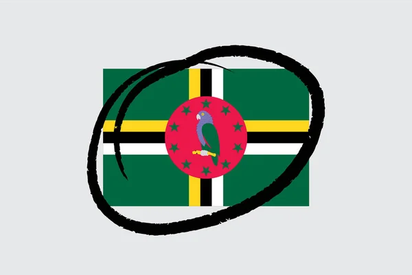 Bandeiras 4Mp Half Circled Dominica Dominica —  Vetores de Stock