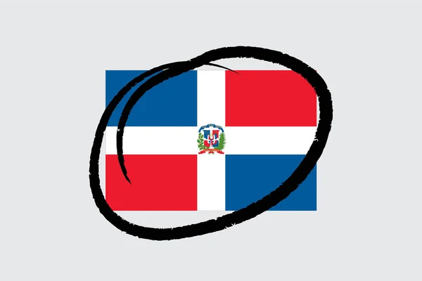 Vlaggen 4Mp Half Circled Dominicaanse Republiek Dominicaanse Republiek — Stockvector