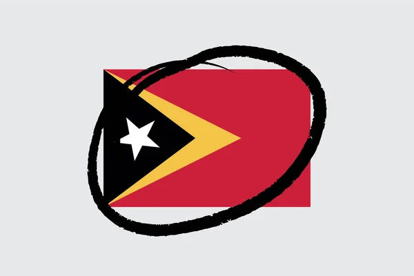 Drapeaux 4Mp Demi Cercle Timor Oriental Timor Oriental — Image vectorielle