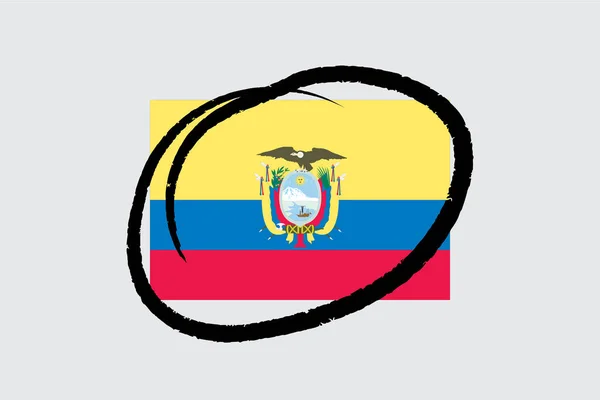 Banderas 4Mp Half Circled Ecuador Ecuador — Vector de stock