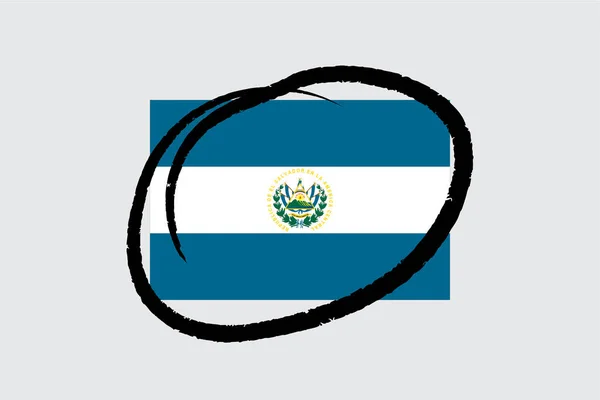 Flags 4Mp Half Circled_El Salvador Salvador — Stock Vector