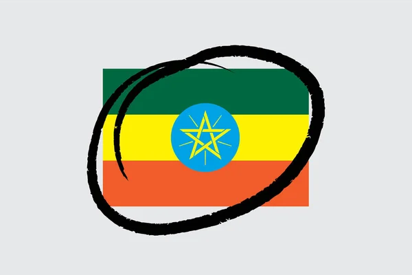 Flags 4Mp Half Circled_Ethiopia Ethiopia — Stock Vector