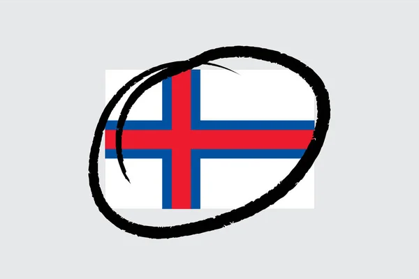 フラッグ 4Mp 丸みを帯びた_フェロー諸島 Faroe Islands — ストックベクタ