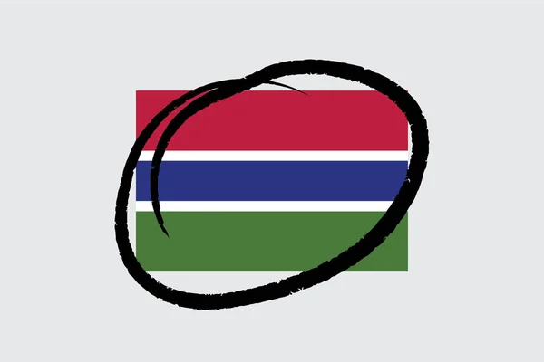 Banderas 4Mp Half Circled Gambia Gambia — Archivo Imágenes Vectoriales