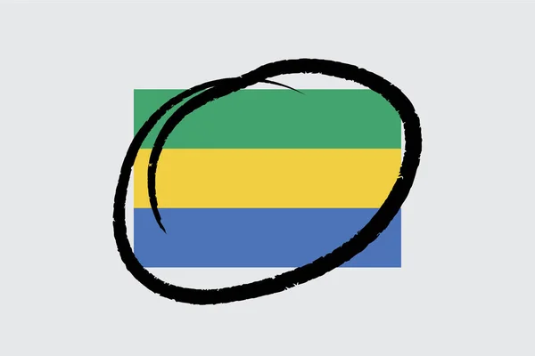 Vlaggen 4Mp Halve Cirkel Gabon Gabon — Stockvector