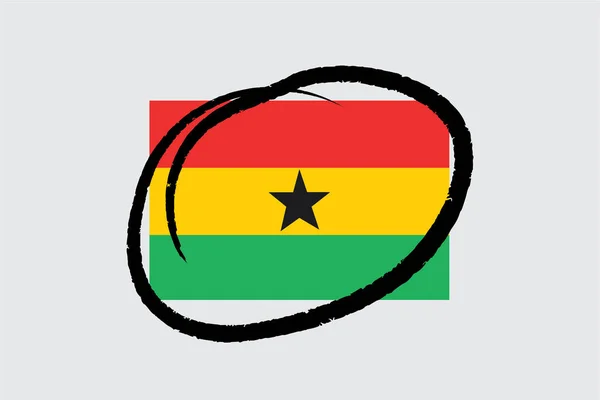 Flagi 4Mp Half Circled Ghana Ghana — Wektor stockowy