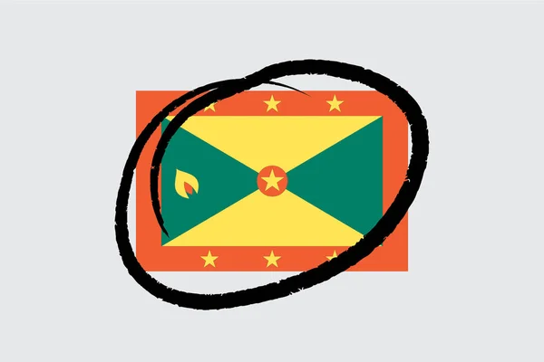Bandiere 4Mp Half Circled Grenada Grenada — Vettoriale Stock