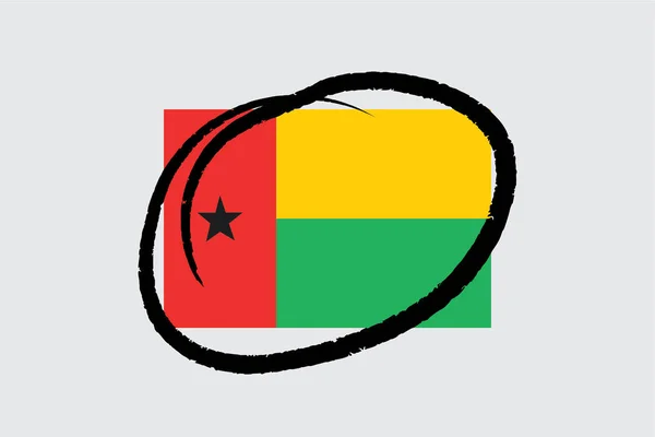 Flagi 4Mp Half Circled Guinea Bissau Gwinea Bissau — Wektor stockowy
