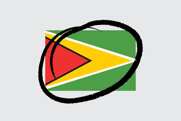 Flags 4Mp Half Circled_Guyana Guyana — Stock Vector