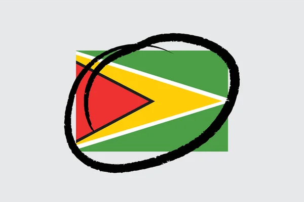 Flag 4Mp Halv Cirkel Guyana Guyana – Stock-vektor