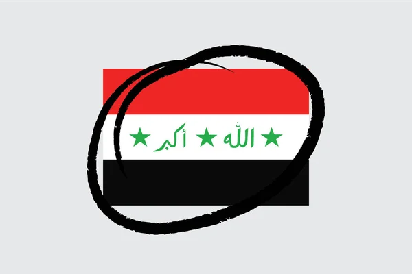 Flaggen 4Mp Half Circled Iraq Irak — Stockvektor