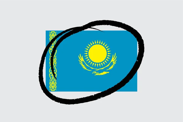 Flags 4Mp Half Circled Kazachstán Kazachstán — Stockový vektor
