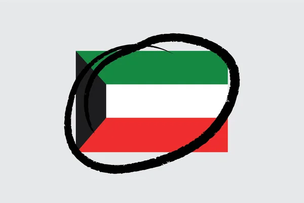 Флаги 4Mp Half Circled Kuwait — стоковый вектор