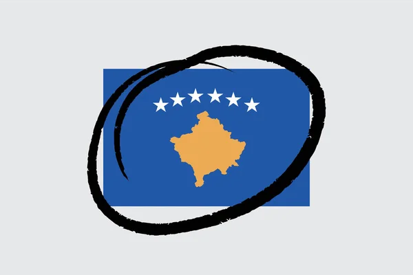 Flags 4Mp Half Circled_Kosovo Kosovo — Stockový vektor