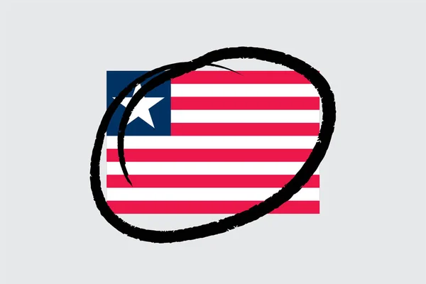 Flagi 4Mp Half Circled Liberia Liberia — Wektor stockowy