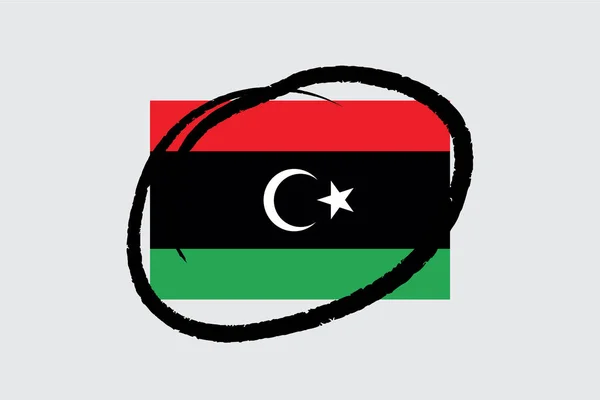 Flags 4Mp Half Circled_Libya Libya — Stock Vector