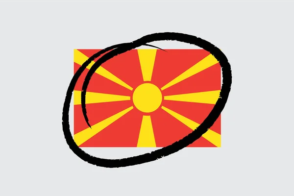 Flags 4Mp Half Circled_Macedonia Macedonia — Stock Vector