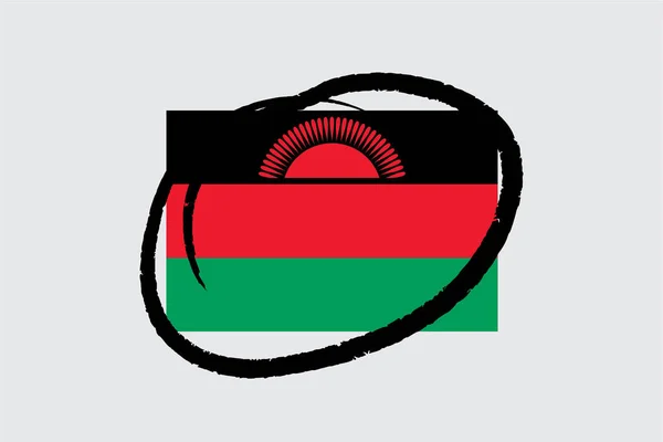 Zászló 4Mp Half Circled Malawi Malawi — Stock Vector