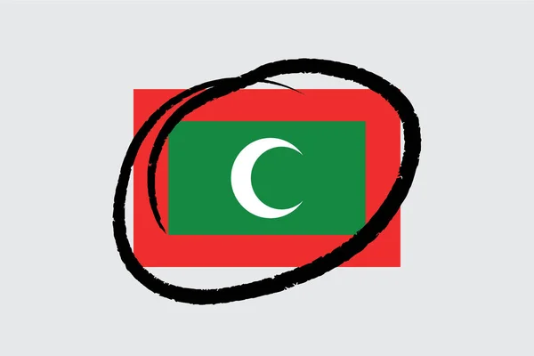 Vlaggen 4Mp Half Omcirkelde Malediven Malediven — Stockvector