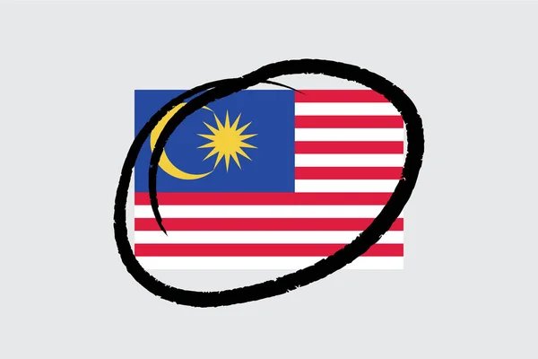 Bendera 4Mp Half Circled Malaysia - Stok Vektor