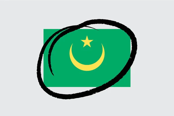 Banderas 4Mp Half Circled Mauritania Mauritania — Vector de stock