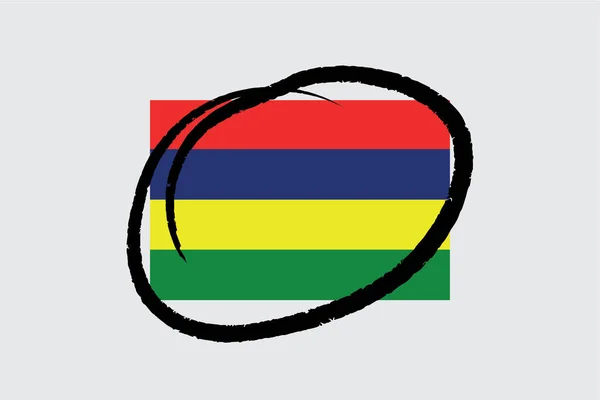 Flagi 4Mp Half Circled Mauritius Mauritius — Wektor stockowy