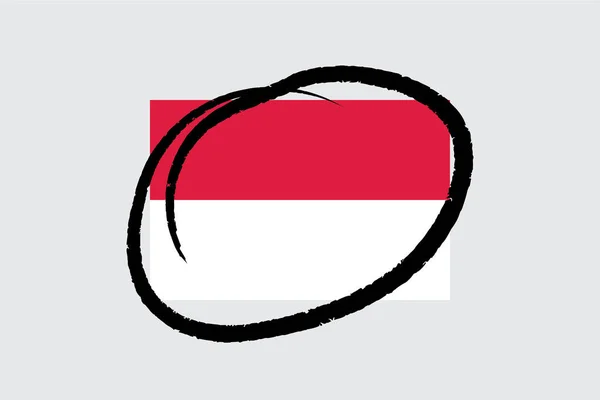 Bendera 4Mp Half Circled Monaco - Stok Vektor